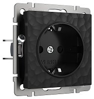 Розетка с заземлением без рамки Werkel Hammer 1-м. черный